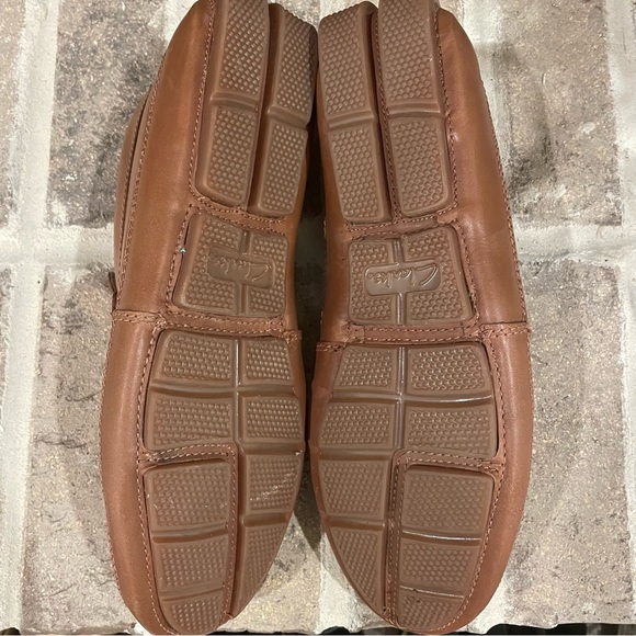 Men's Clarks Brown Leather Driving Loafers Size 8.5 - Picture 7 of 8